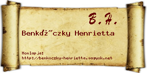 Benkóczky Henrietta névjegykártya