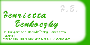 henrietta benkoczky business card